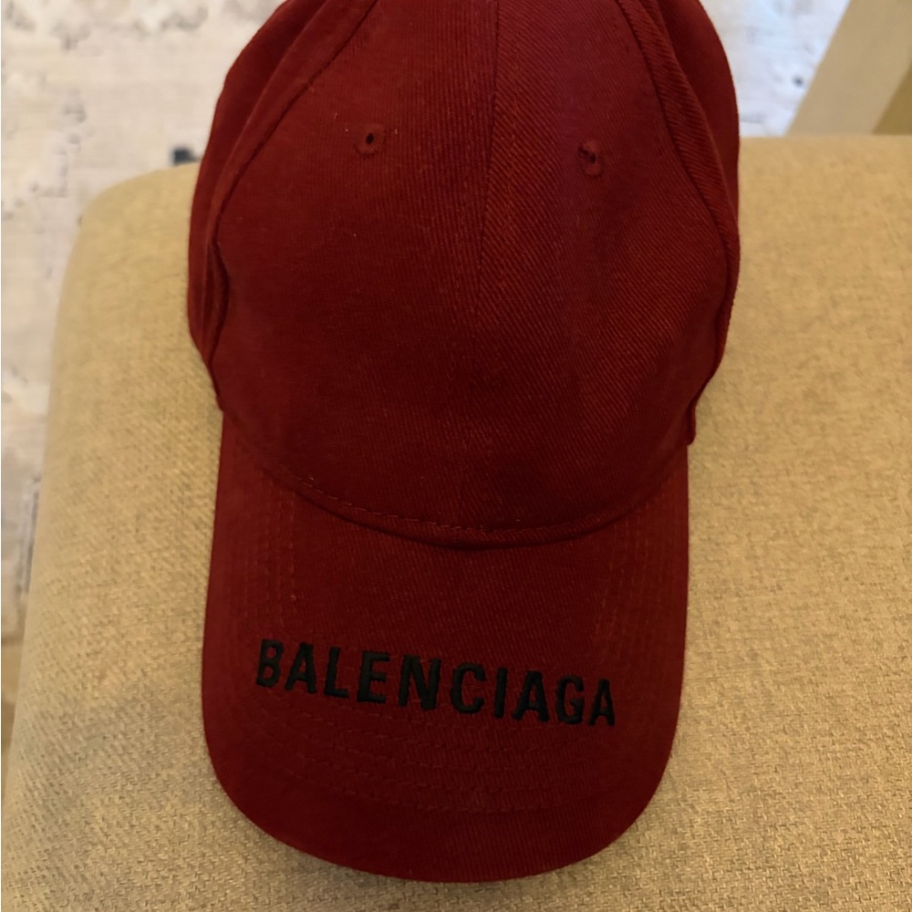 Balenciaga Burgundy Baseball Cap